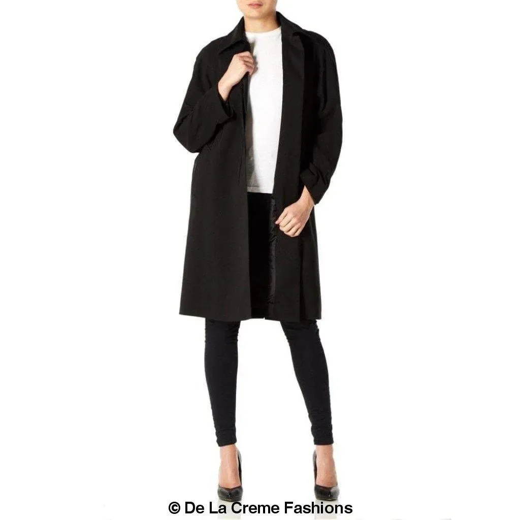 De La Creme Womens Oversized Knee Length Swing Coat