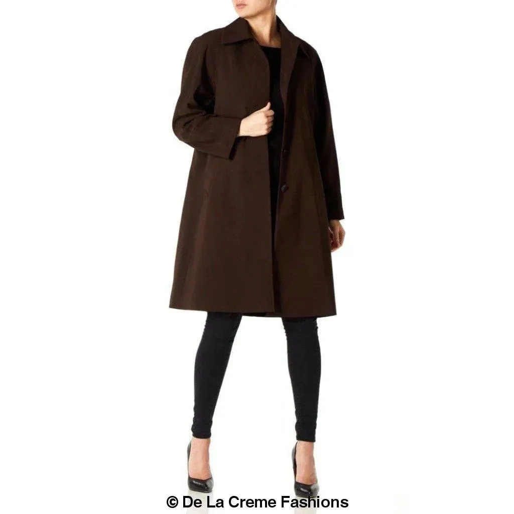 De La Creme Womens Oversized Knee Length Swing Coat