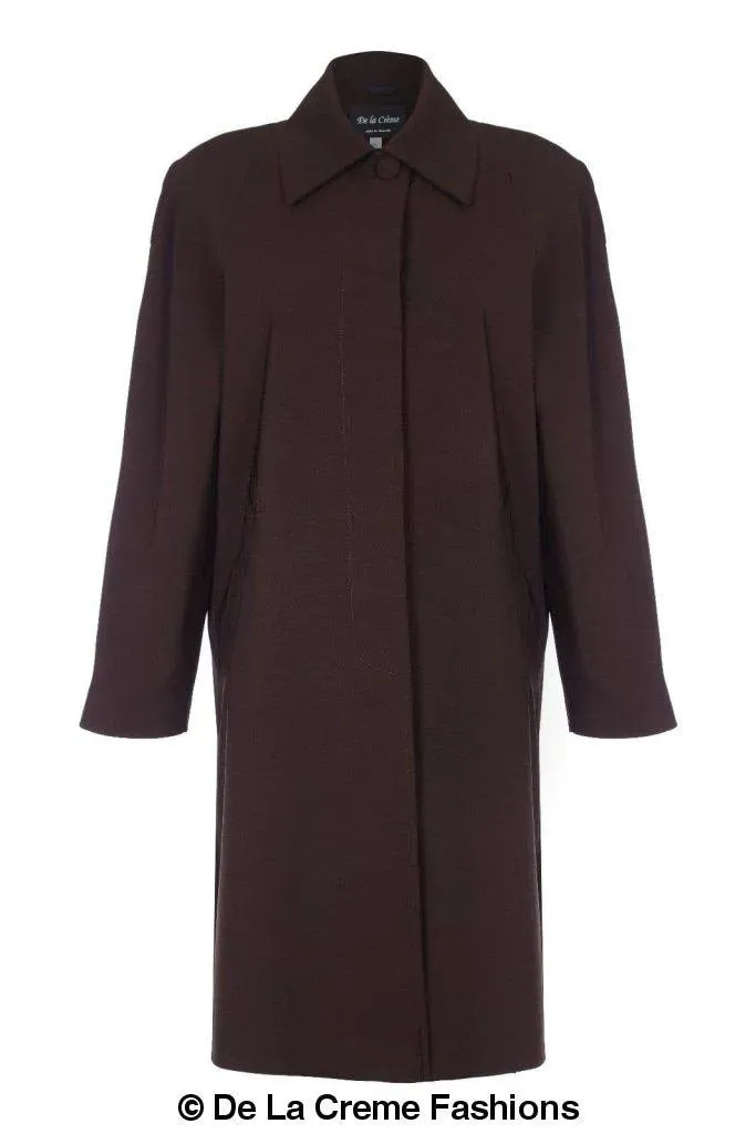 De La Creme Womens Oversized Knee Length Swing Coat