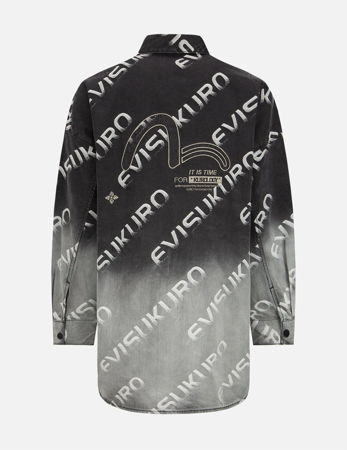 Degrade Oversize Logo Jacquard Shirt Jacket