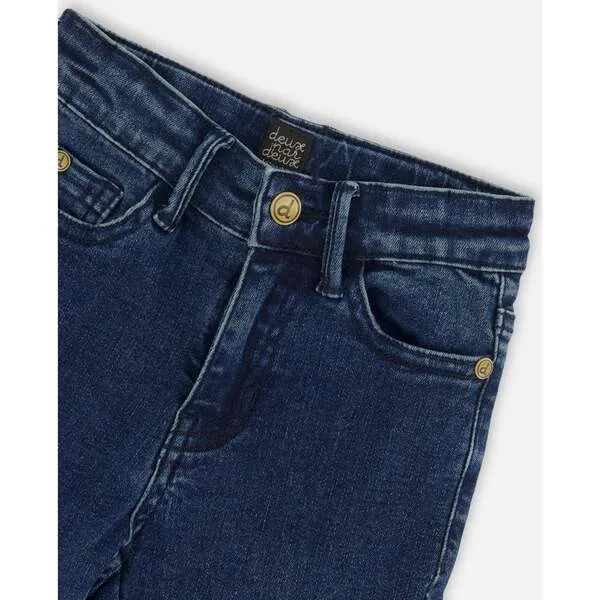 Deux par Deux Stretch Jeans Straight Leg, Dark Blue Denim