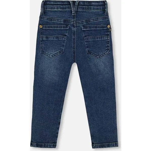 Deux par Deux Stretch Jeans Straight Leg, Dark Blue Denim