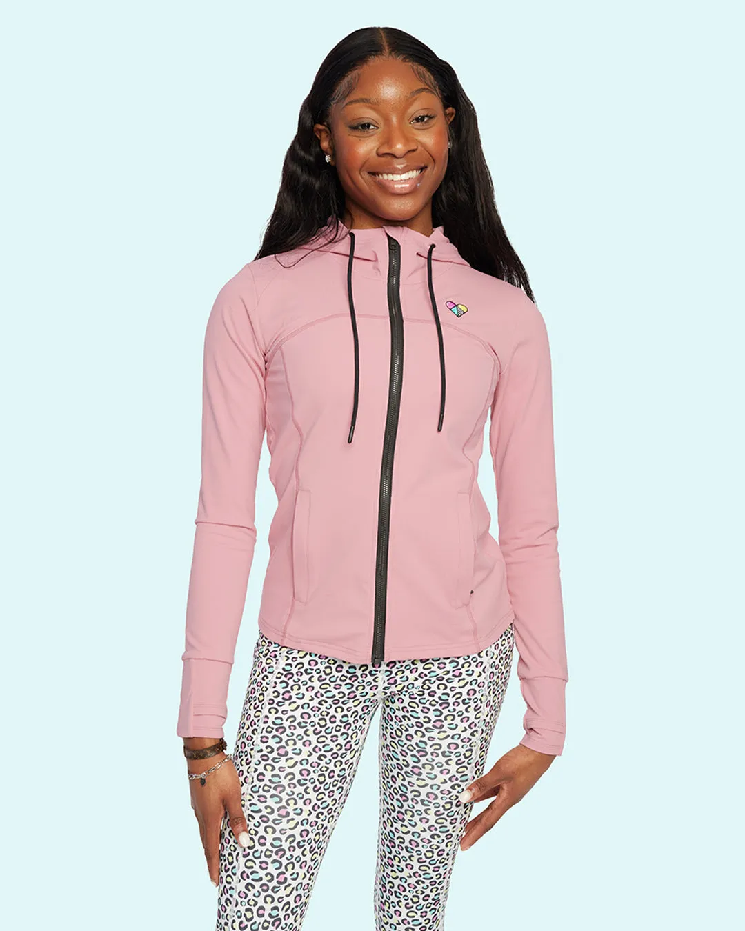 Dusty Pink Full Zip Hoodie