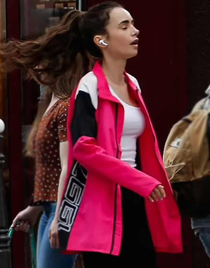 Emily In Paris S02 Lily Collins Pink Jacket | Emily Cooper 1997 Pink Jacket