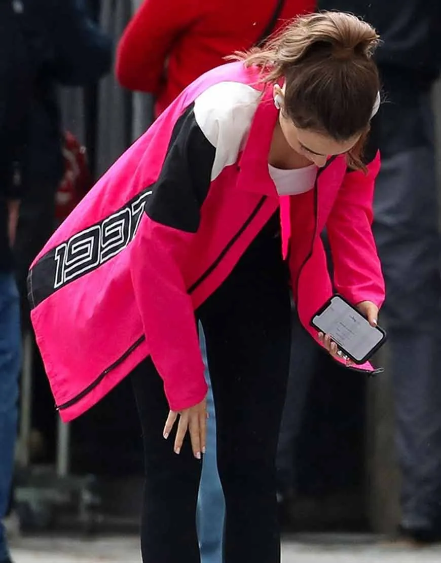 Emily In Paris S02 Lily Collins Pink Jacket | Emily Cooper 1997 Pink Jacket