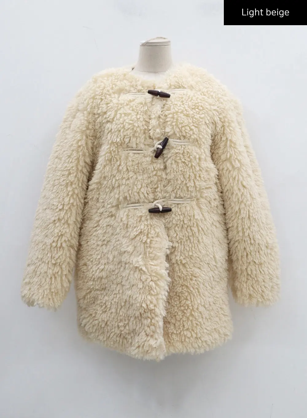 Faux Fur Button Midi Coat CJ302