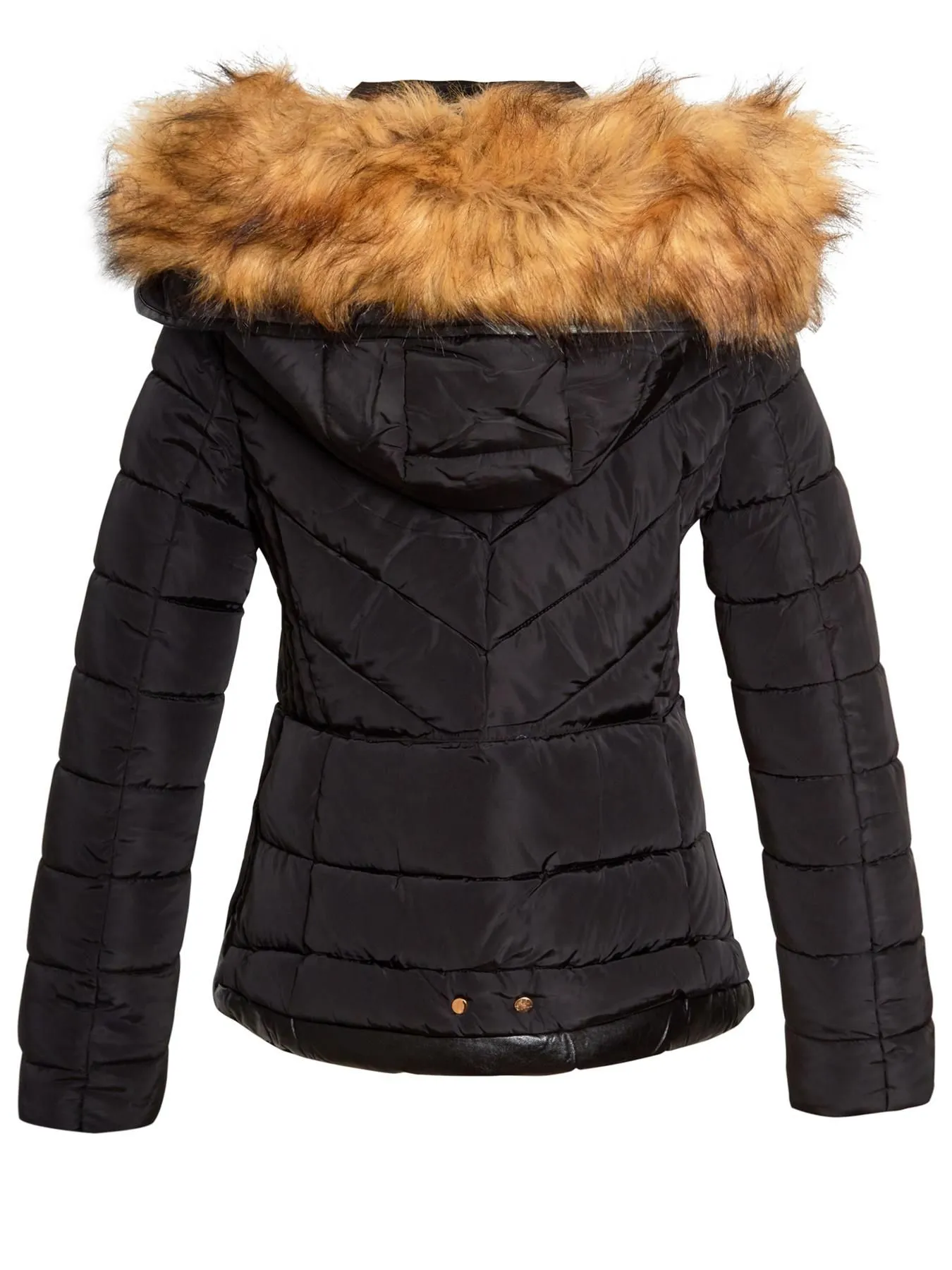 Faux Fur Hood Parka jacket, Khaki, Black, UK Sizes 8 to 16