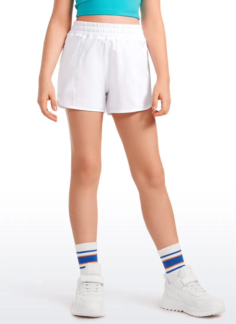 Feathery-Fit Soft Girls Mesh Liner Shorts with Zip Pockets