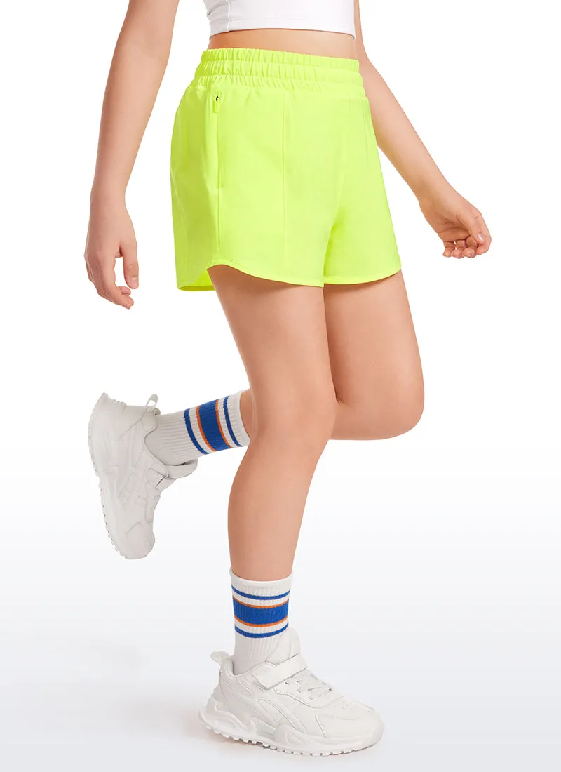 Feathery-Fit Soft Girls Mesh Liner Shorts with Zip Pockets