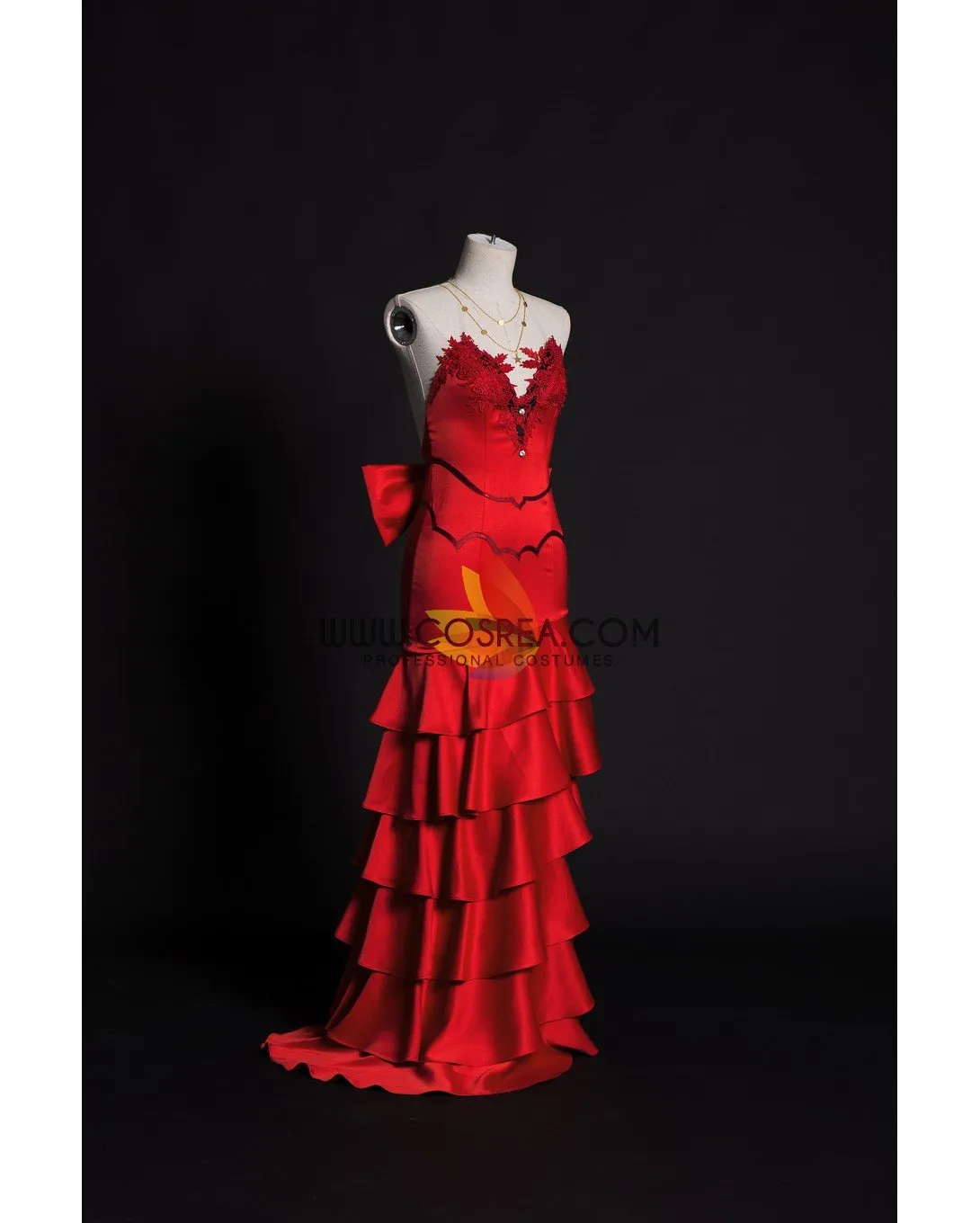 Final Fantasy VII Remake FF7 Remake Aerith HoneyBee Red Dress Cosplay Costume