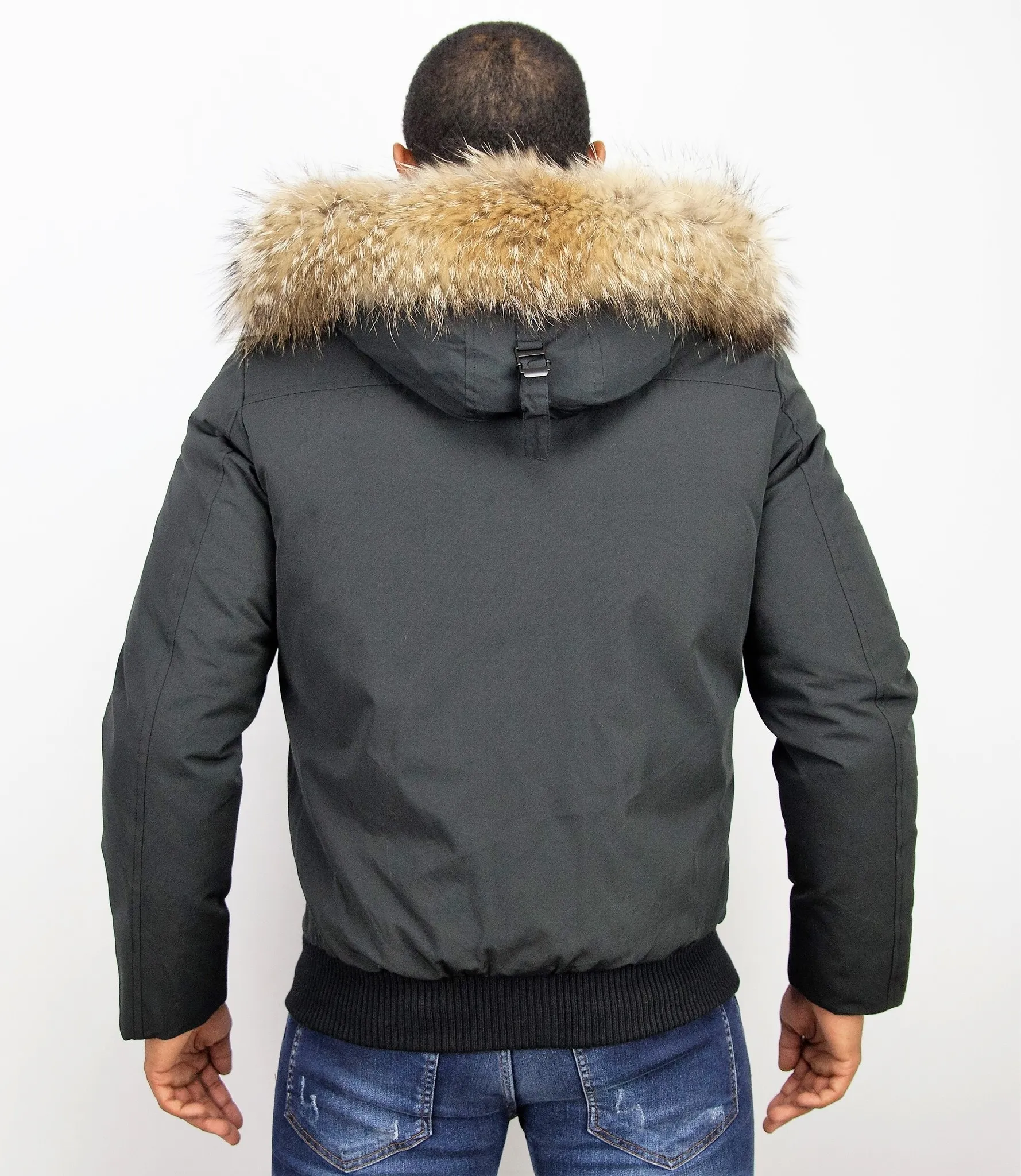 Fur Collar Coat | Men Winter Coat Short | Large Fur Collar |