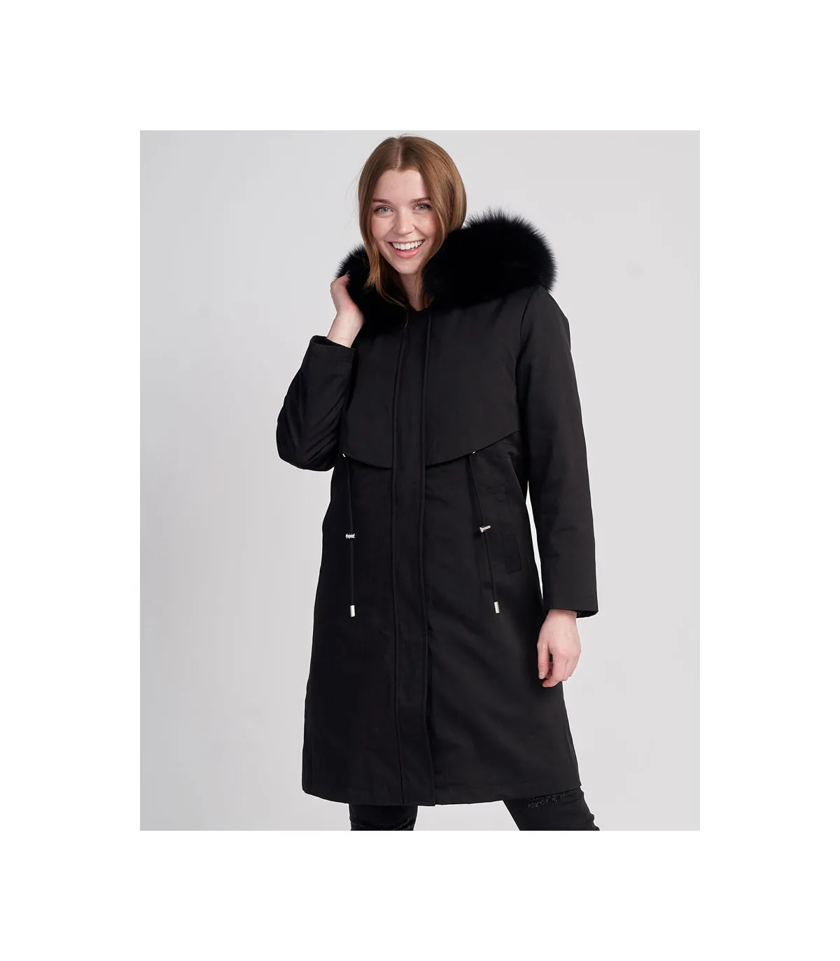 Gabriela Fox Fur Trimmed Parka | FurHatWorld.com