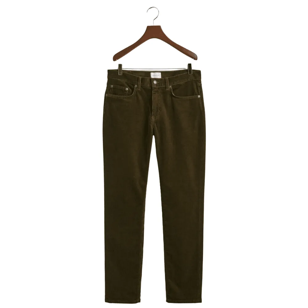 GANT Slim-Fit Dark Cactus Corduroy Jeans | Menswear Online