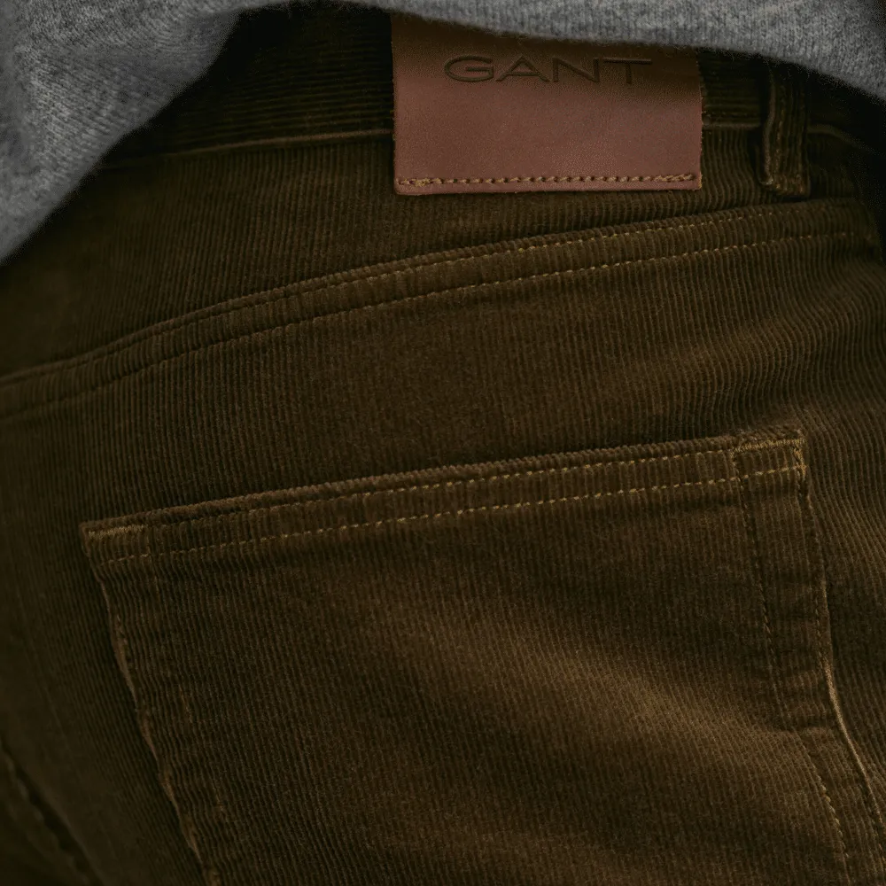 GANT Slim-Fit Dark Cactus Corduroy Jeans | Menswear Online