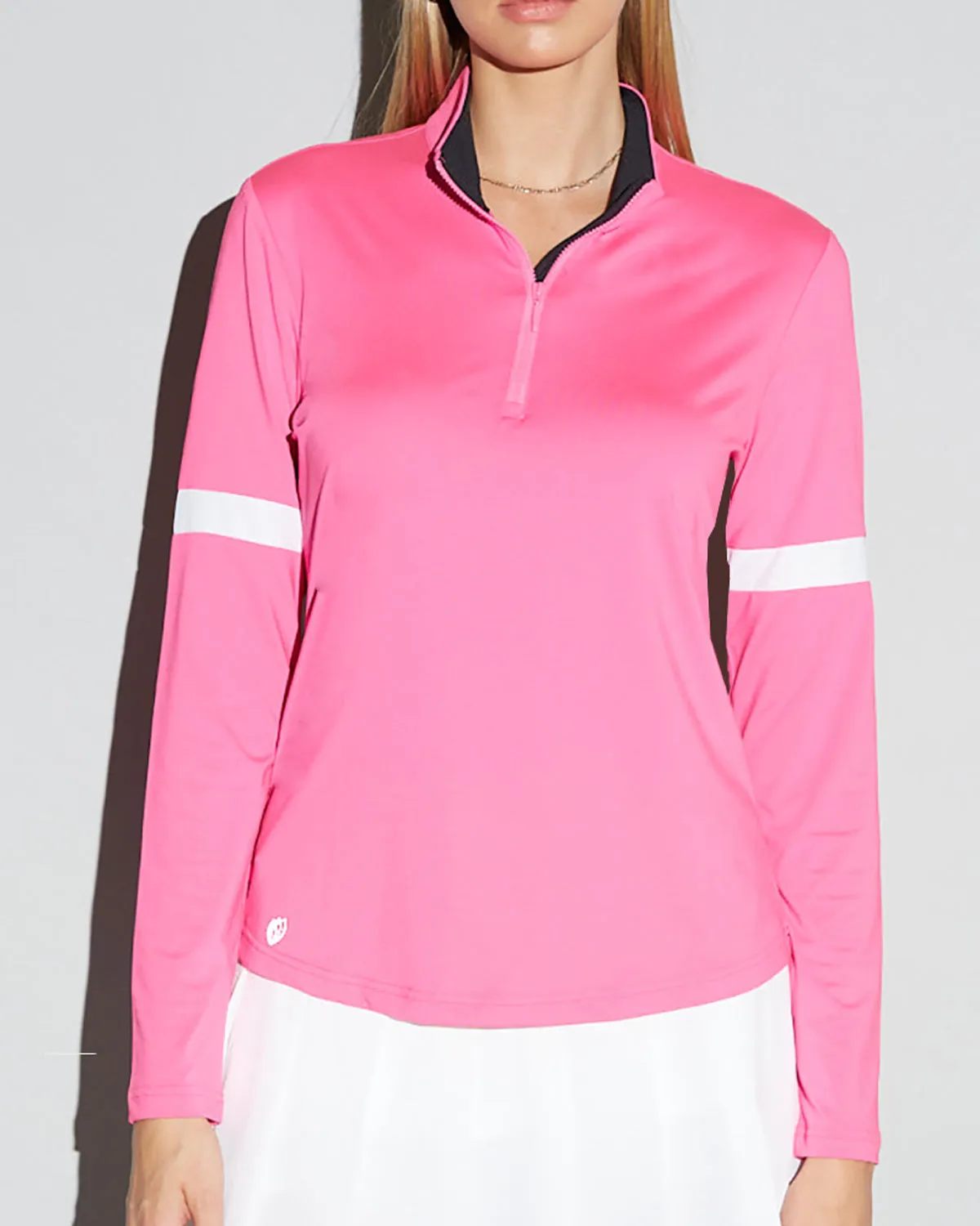 GGBlue Long Sleeve Portia Polo- Blossom/Black/White