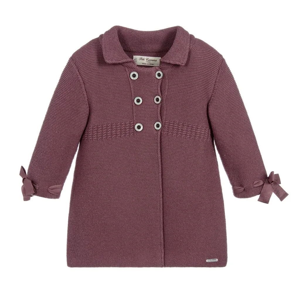 Girls Cotton Knit Pram Coat