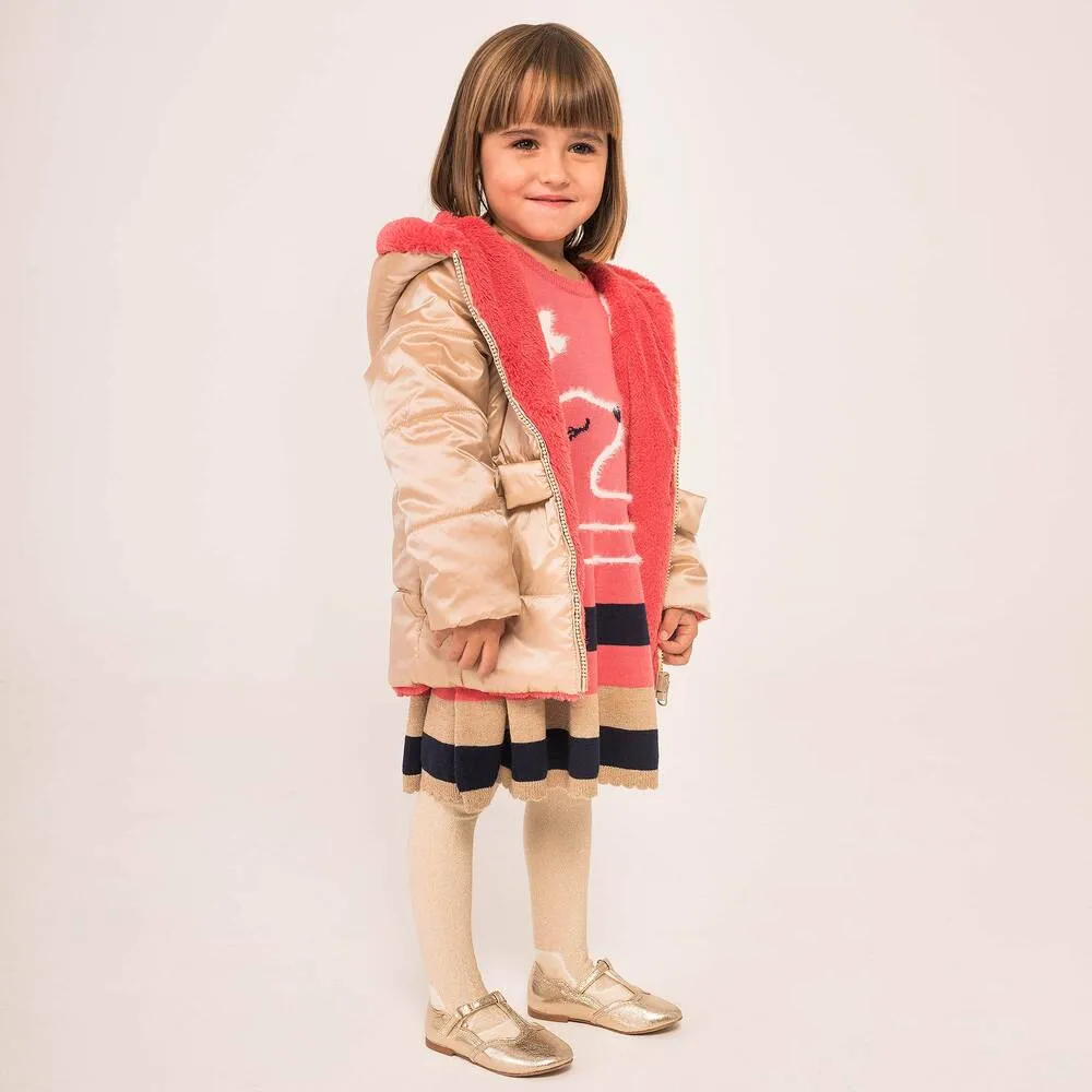 Girls Faux Fur Reversible Coat