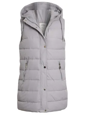 Girls Fleece Lined Padded Sleeveless Jacket Gilet, Grey, Ages 3 to 14 Years