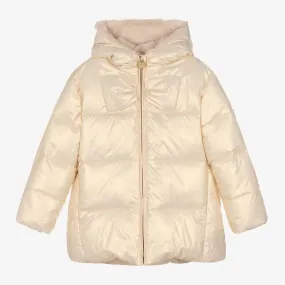 Girls Ivory Puffer Coat