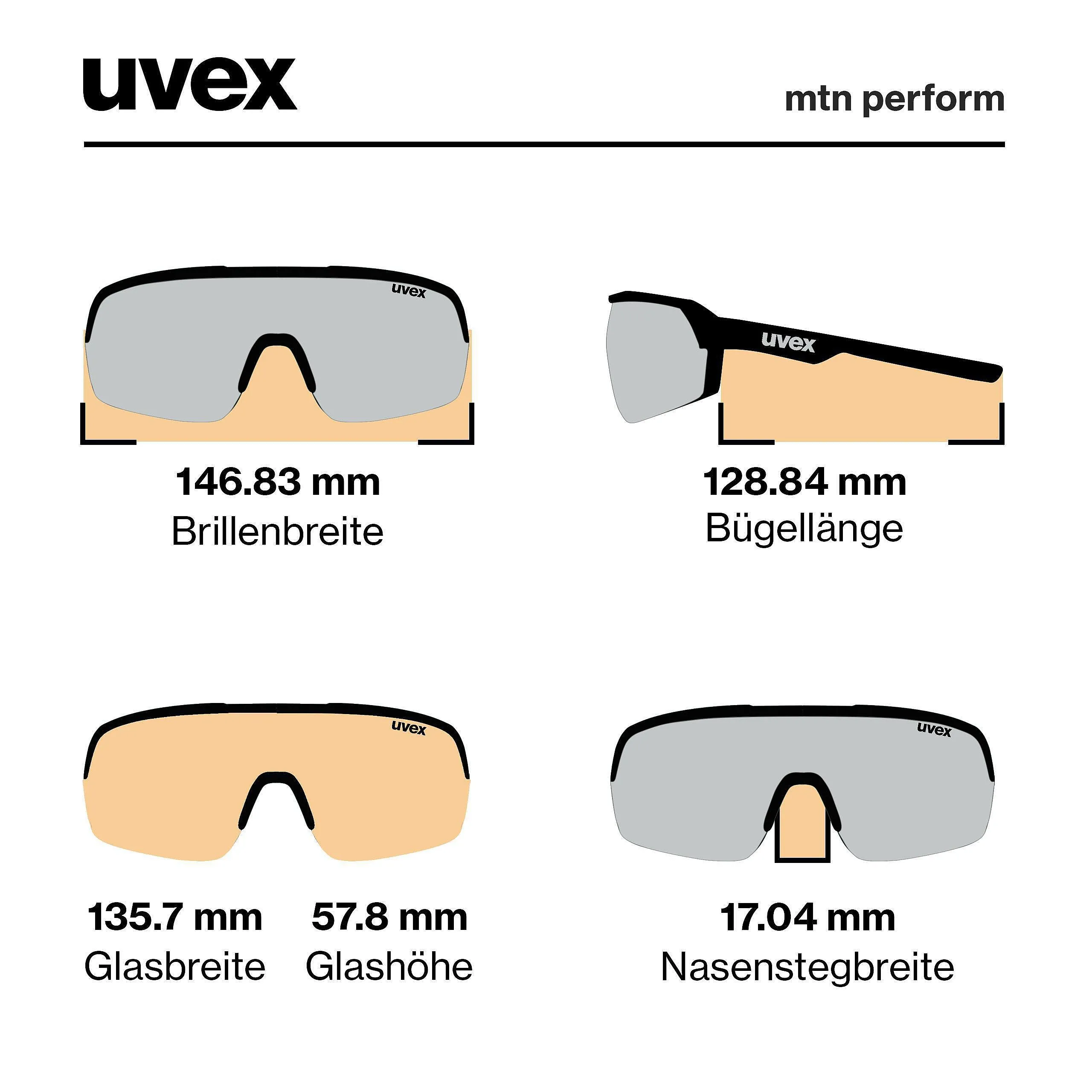 glasses Uvex MTN Perform - Black/Blue Matt Cat.2