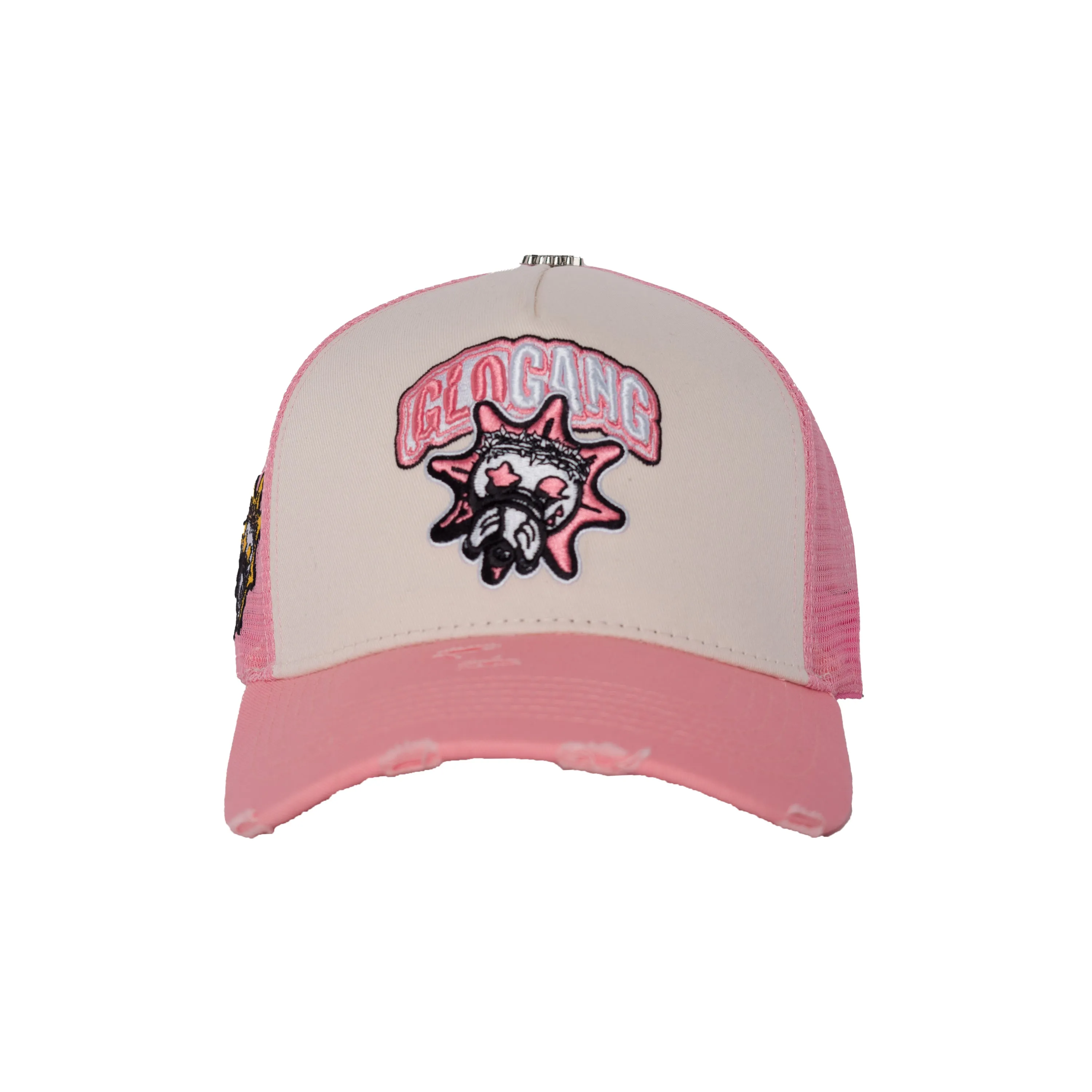 Glo Gang Classic Logo Trucker Hat (Pink/White)