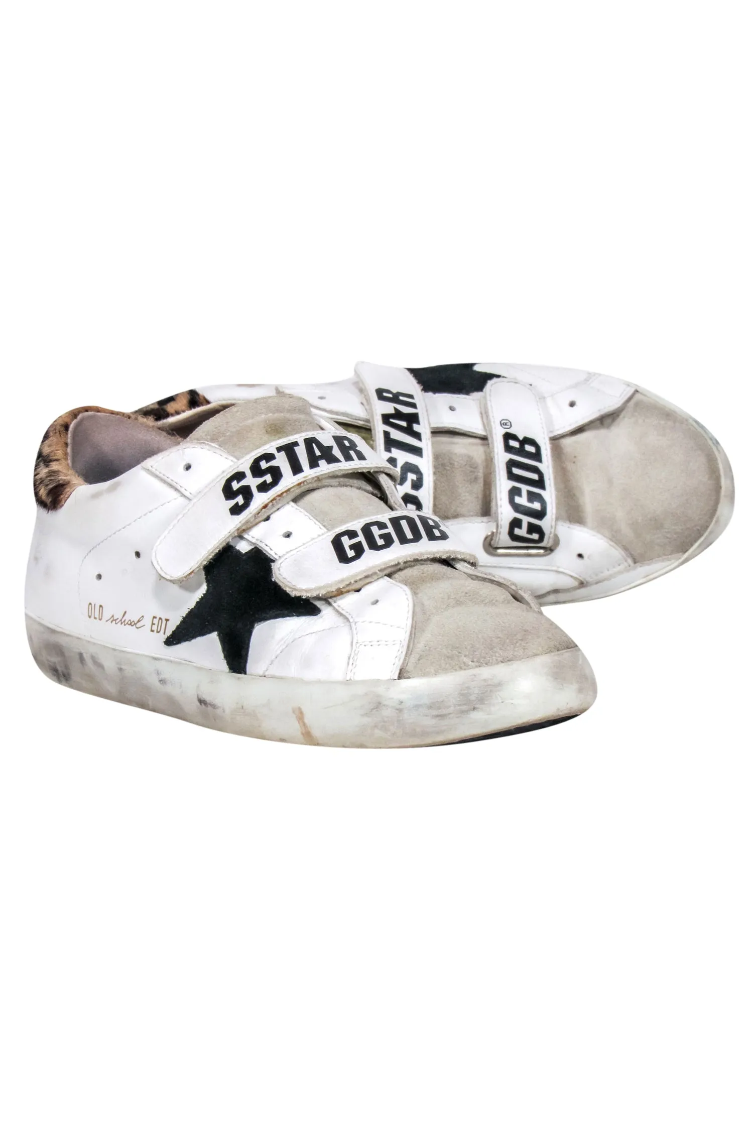 Golden Goose - Ivory w/ Leopard Back Old- School Sneaker Sz 8