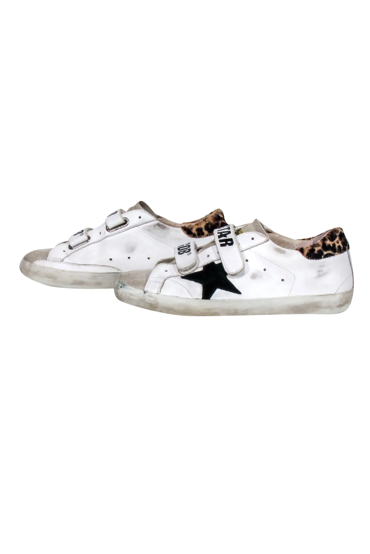 Golden Goose - Ivory w/ Leopard Back Old- School Sneaker Sz 8