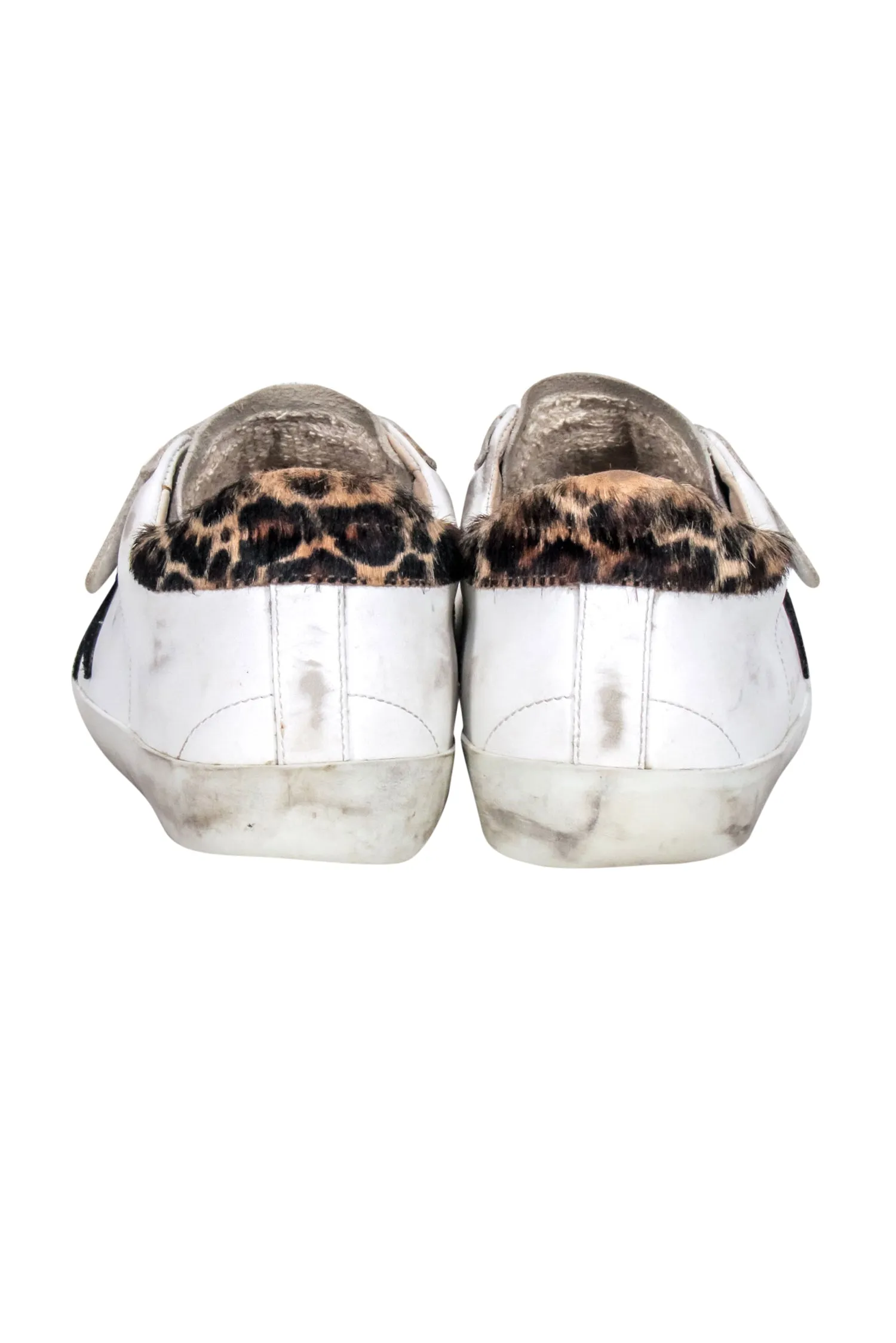 Golden Goose - Ivory w/ Leopard Back Old- School Sneaker Sz 8