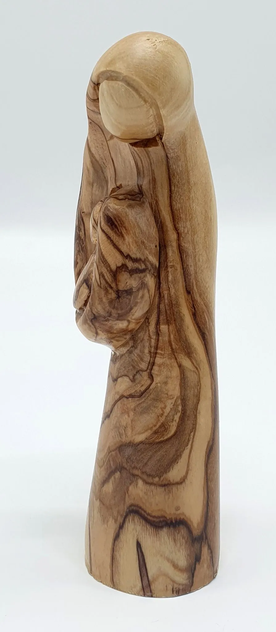 Grace your home with the timeless beauty of the Virgin Mary and Baby Jesus Handcrafted Olivewood Statue by Zuluf