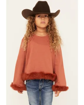 Hayden LA Girls' Fur Trimmed Sweater