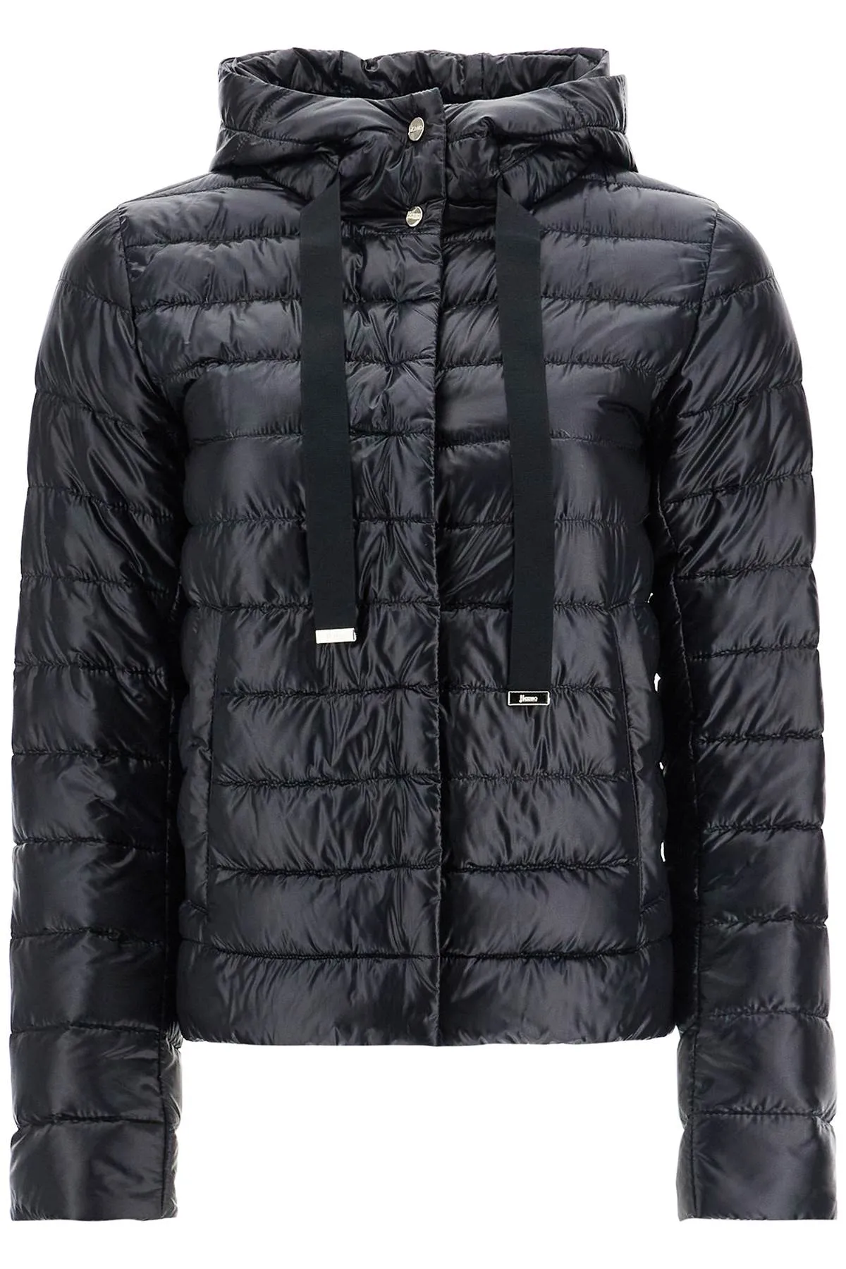 Herno Ultra Lightweight Black Nylon Down Jacket With Hood