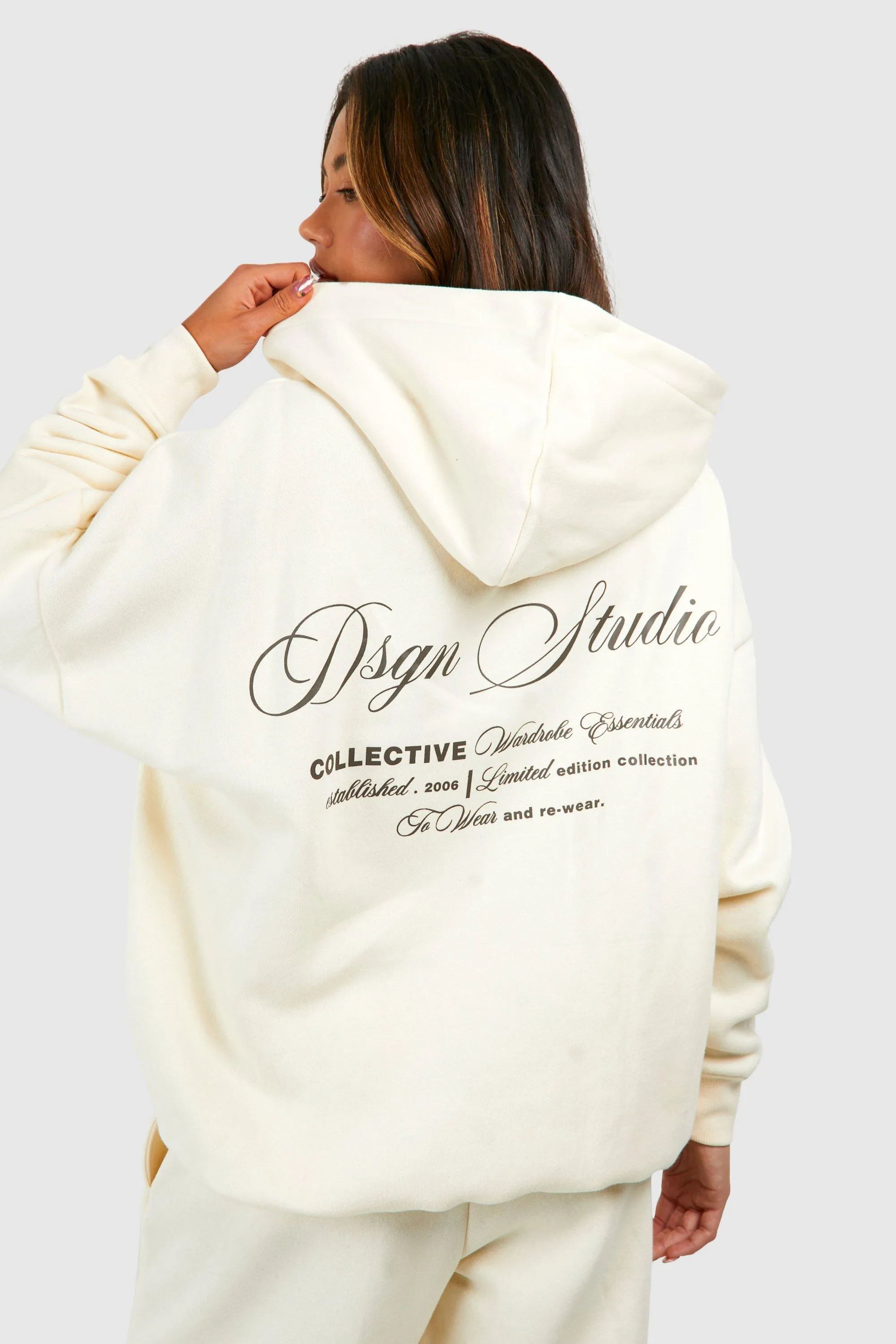 Hoodies & Sweatshirts | Dsgn Studio Zip Through Oversized Hoodie | boohoo