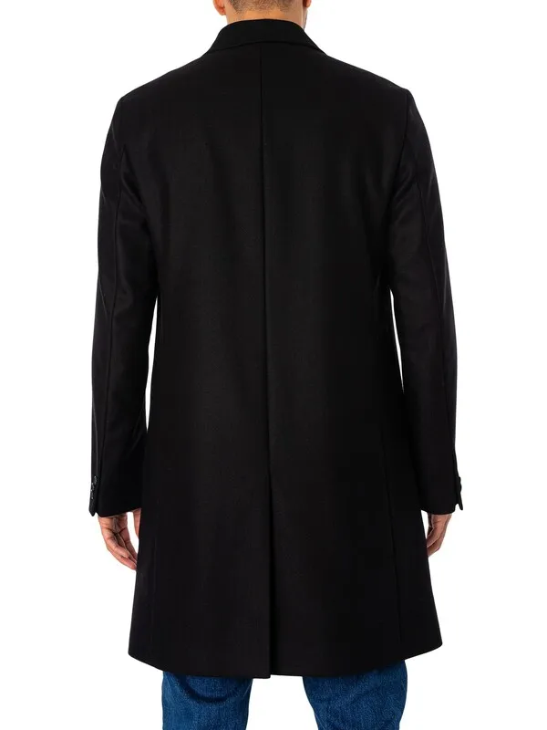 HUGO Malte2341 Pea Coat - Black