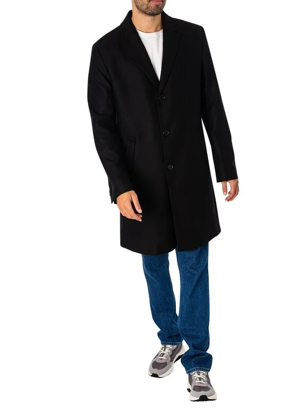 HUGO Malte2341 Pea Coat - Black