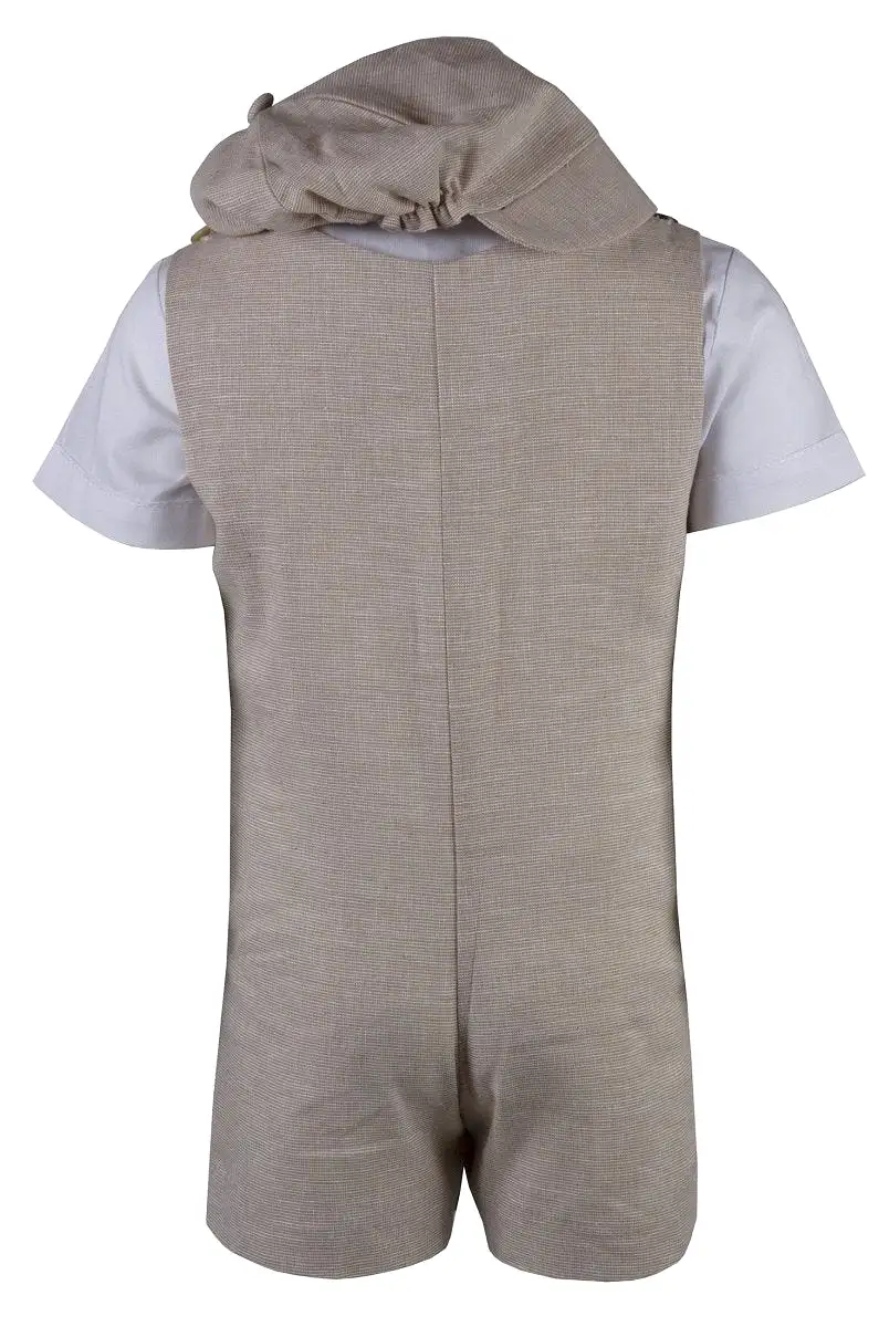 Infant Toddler Vintage Linen Romper Outfit