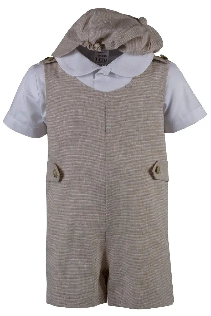 Infant Toddler Vintage Linen Romper Outfit