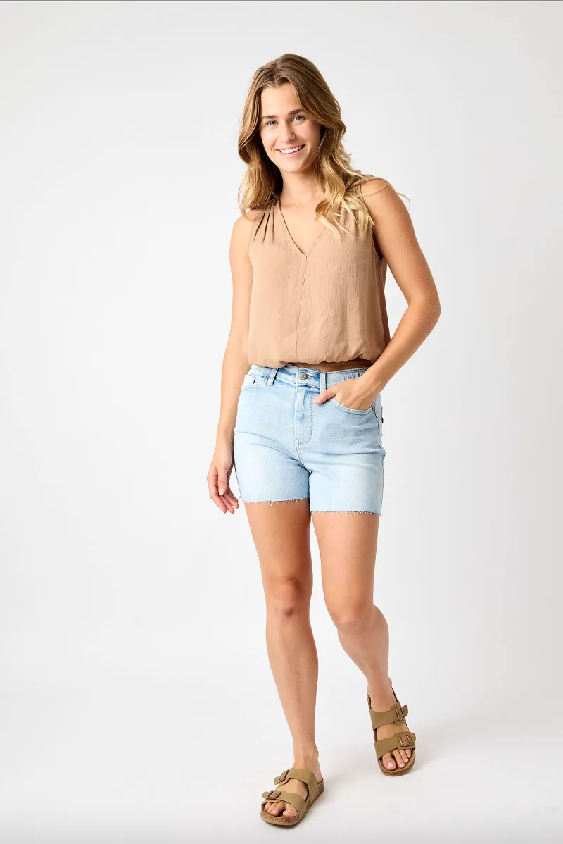 Judy Blue Raw Hem Destroy Back Shorts