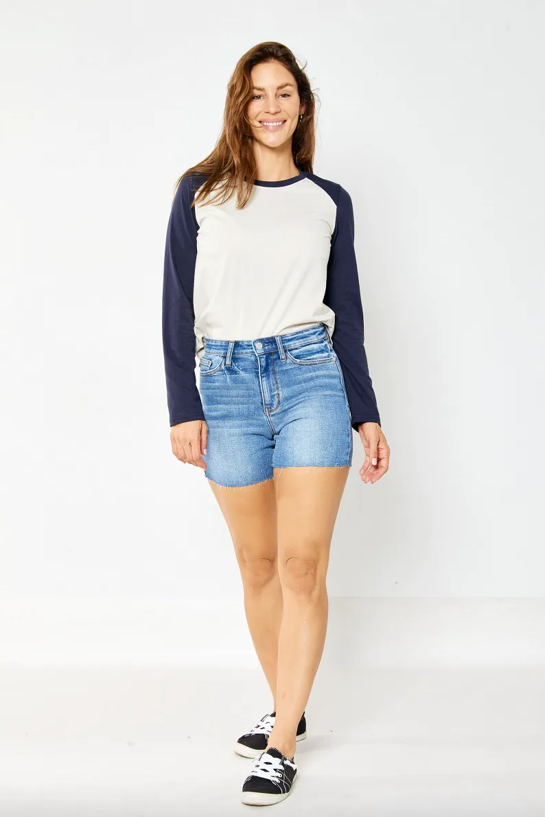 Judy Blue Raw Hem Shorts