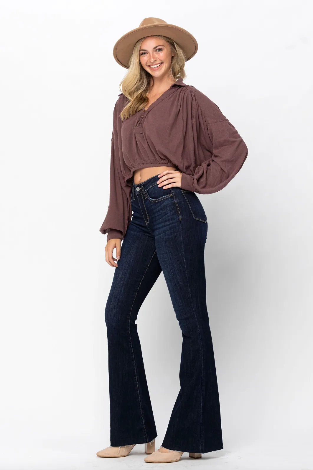 Judy Blue Raw Hem Tall Flare Jeans