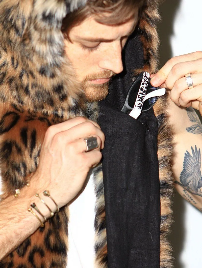 Leopard Faux Fur Hood | Men's