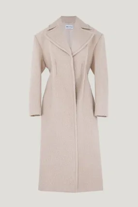 Light Beige Casentino Elastic Belted-detail Coat