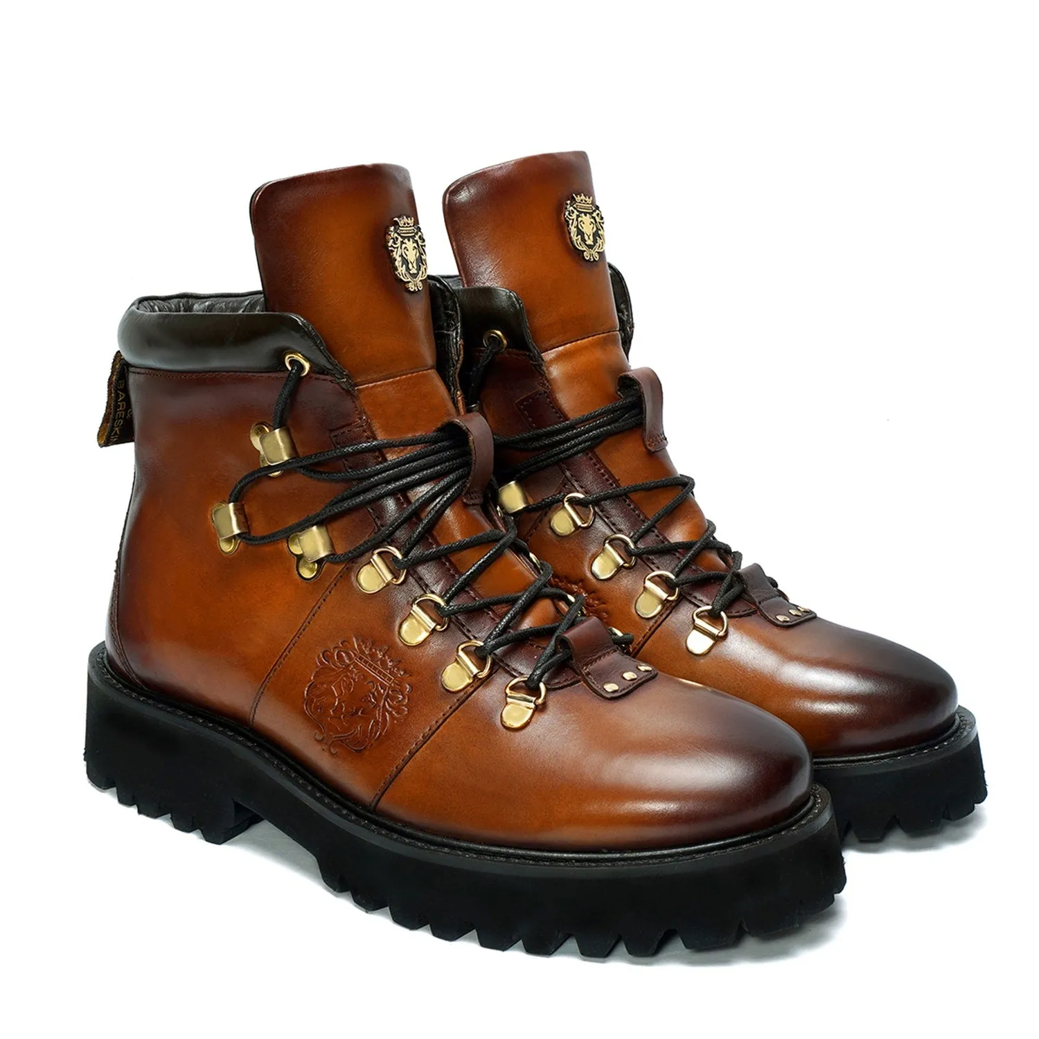 Light Weight Hiking Tan Chunky Boot