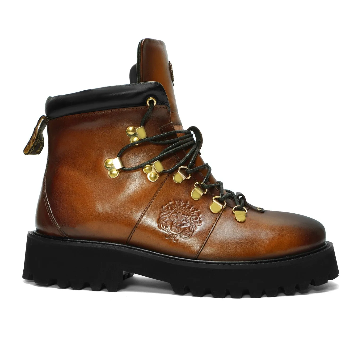 Light Weight Hiking Tan Chunky Boot