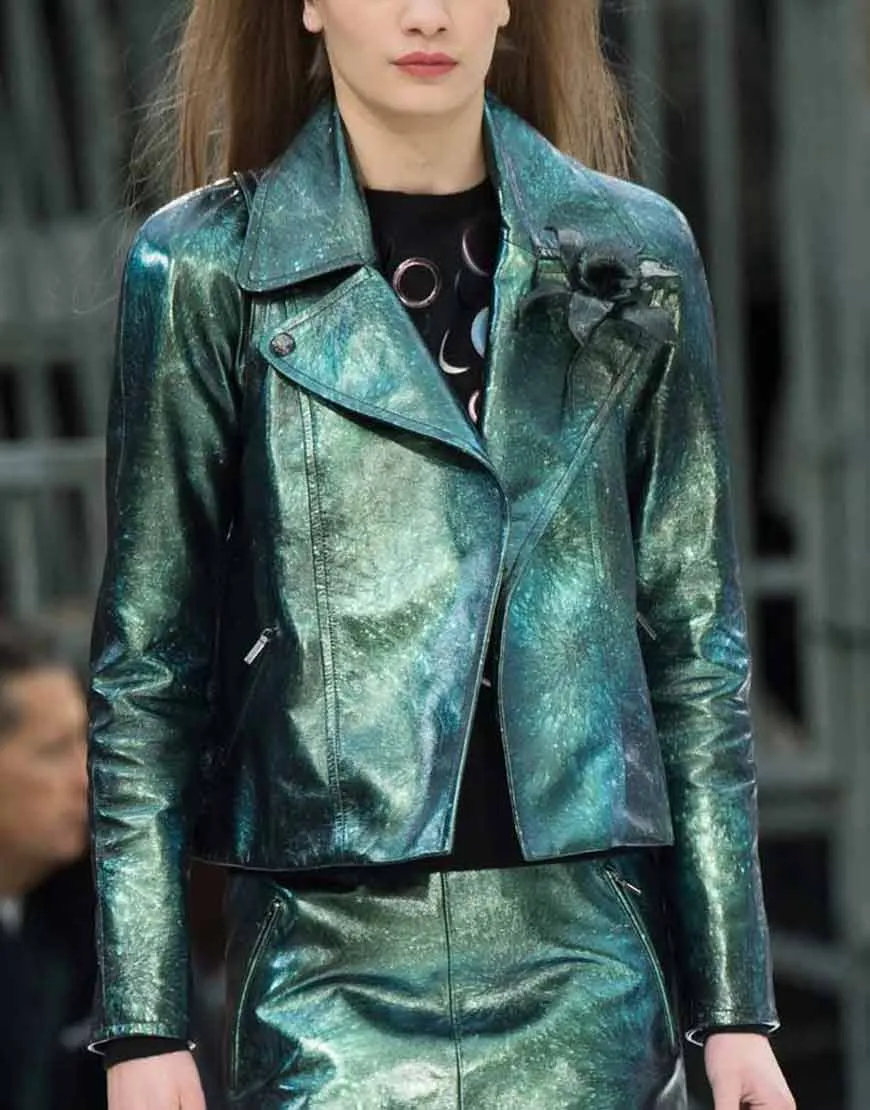 Lily Collins Emily In Paris Moto Leather Jacket | ujackets.com