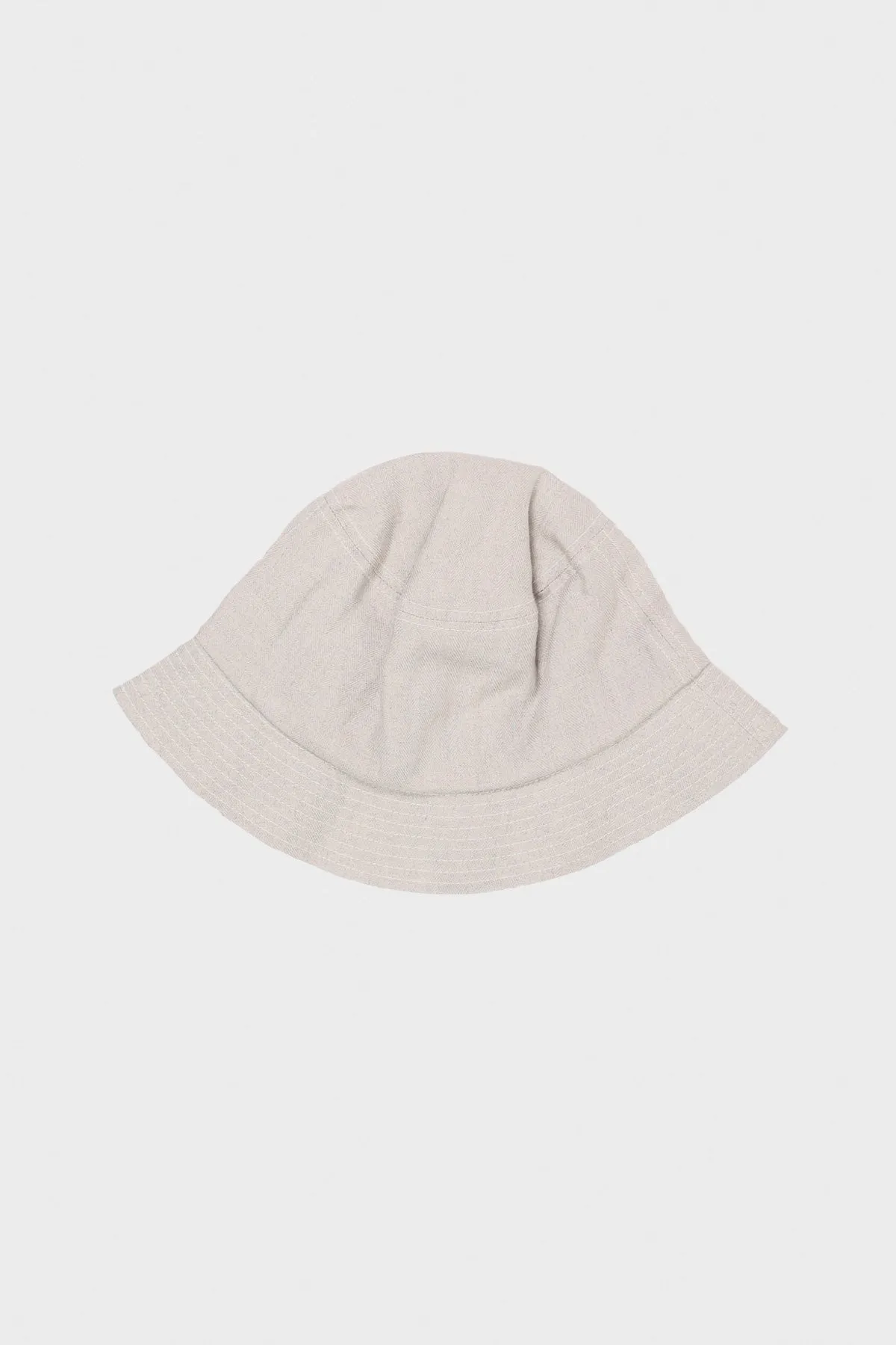 Linen Herringbone Bucket Hat - Ecru