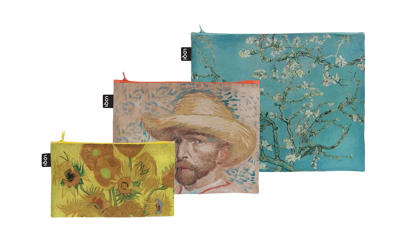 Loqi Vincent van Gogh - Sunflowers, Self-Portrait, Almond Blossom Recycled Zip Pockets