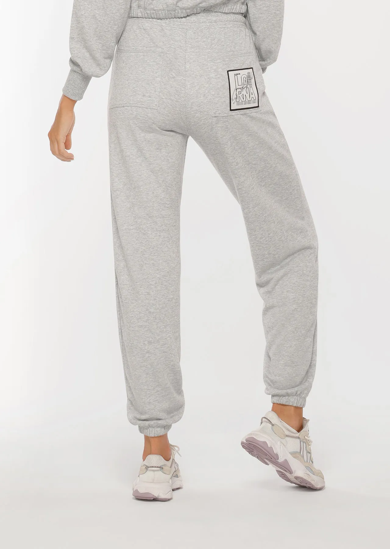 Lorna Jane Swagger Track Pant in Light Grey Marl