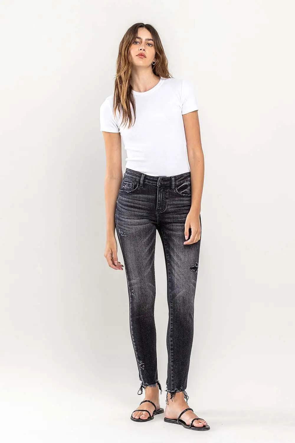 Lovervet Raw Hem Cropped Skinny Jeans