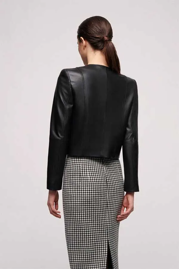 Luisa Spagnoli SMALTO BLACK LEATHER JACKET