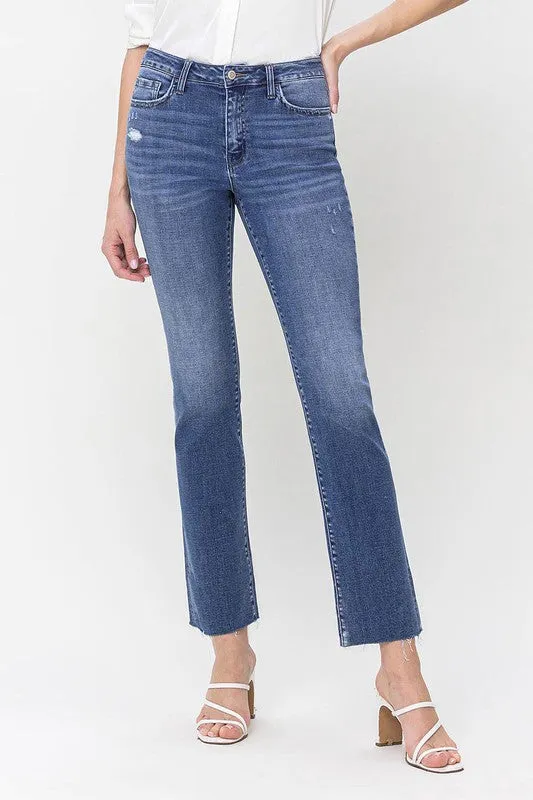 Madeline High Rise Straight Jean With Raw Hem